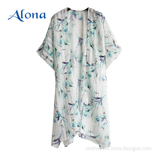 Bohemian printed women kaftans floral beach cover up